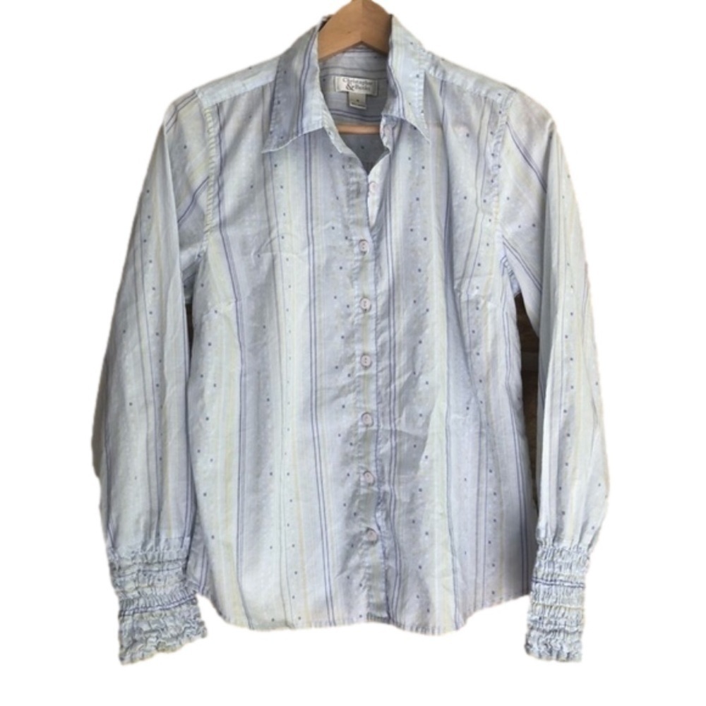 Vintage Christopher & Banks smocked blouse size small